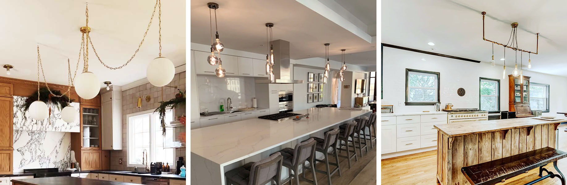 Kitchen island brass chain pendant light fixture perfect home