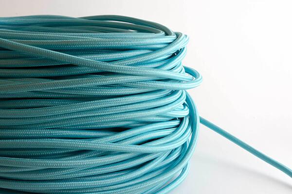 Aqua Fabric Cord by the Foot Hangout Lighting 