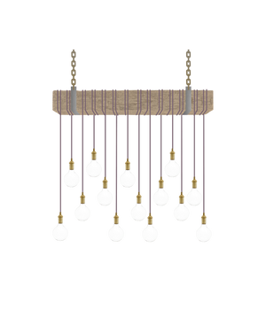 Faux Beam 14 Pendant Wrap: Mauve with Brass Hangout Lighting 4' Beam